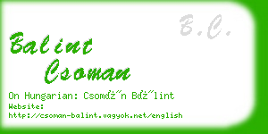 balint csoman business card